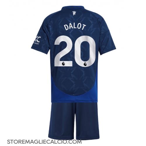 Manchester United Diogo Dalot #20 Maglia Gara Trasferta Repliche 2024-25 Bambino Maniche Corte Manchester United Diogo Dalot #20 Maglia Gara Trasferta Repliche 2024-25 Bambino Maniche Corte